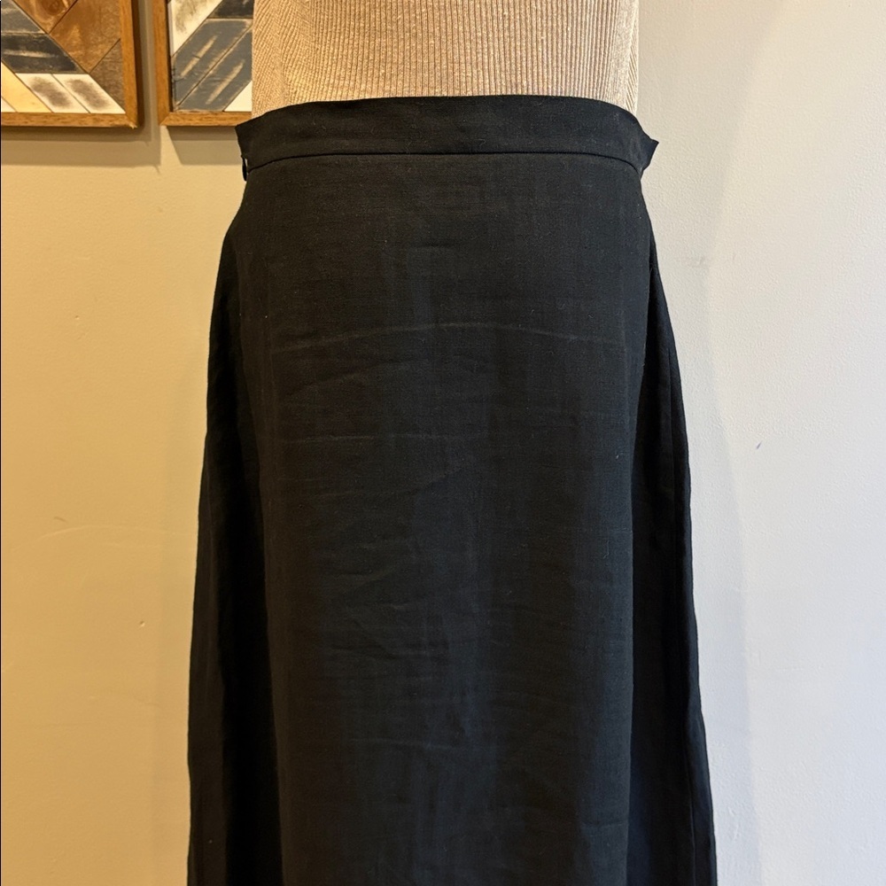 Ralph Lauren Collection Black Linen Maxi Skirt with Cutout Detail size 8 - Picture 7 of 14